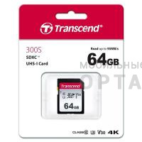 Карта памяти SDXC 64 Гб Transcend 300S UHS-I U3