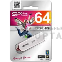 Флешка USB 64 Гб Silicon Power  LuxMini 320  белый