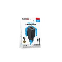СЗУ Borofone BAS81A, Star dual, 10.5W, кабель USB to Lightning, 1m, черный