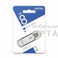 Флешка USB 8 Гб Smartbuy  V-Cut  серебро