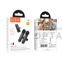 Микрофон петличный HOCO L20A, Type-C+ Lightning, черный