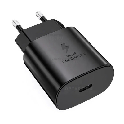 Сетевое зарядное устройство Samsung 25W PD Adapter (Качество AAA) черный, в коробке